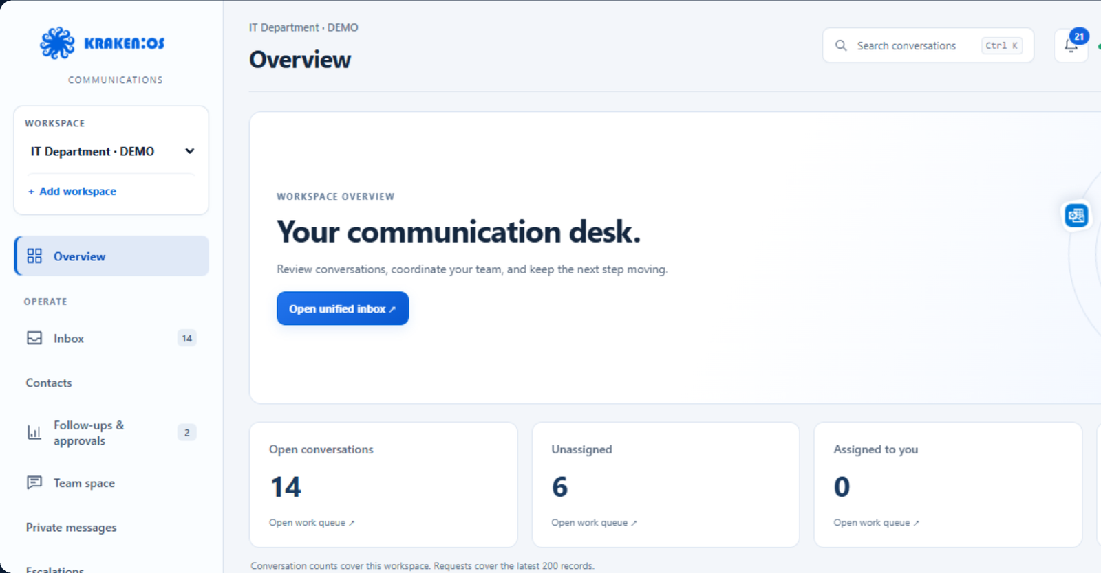Kraken Communications — Pamje nga prezantimi i produktit